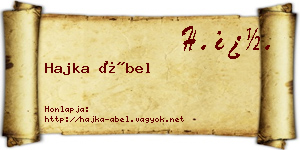 Hajka Ábel névjegykártya